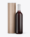 Clear Glass Red Wine Bottle and Tube Mockup