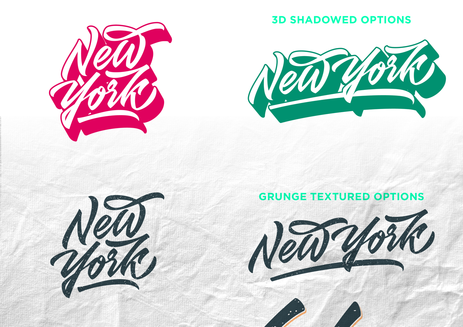 New York 5 Districts hand made lettering in original dynamic style. Design pack.