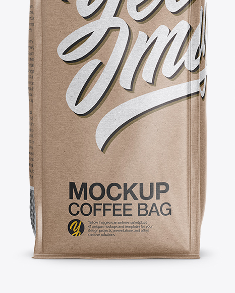 Kraft Paper Coffee Bag Mockup - Front View