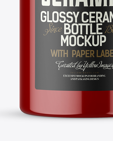 Glossy Ceramic Bottle Mockup