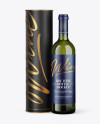 Green Glass Wine Bottle and Tube Mockup