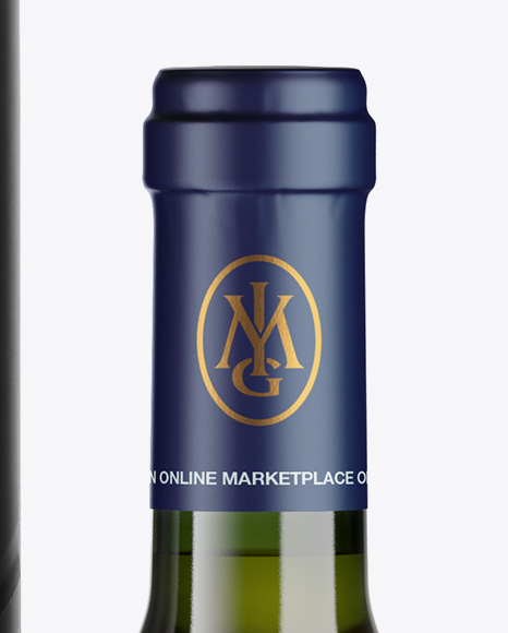 Green Glass Wine Bottle and Tube Mockup