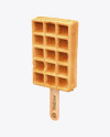 Belgian Waffle On Stick Mockup - Half Side View (High Angle Shot)