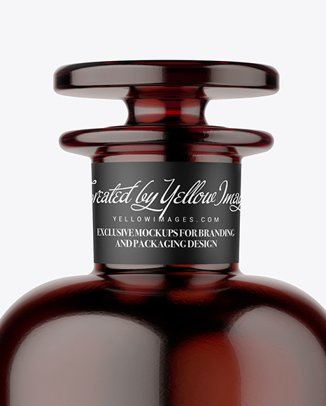 Amber Glass Bottle Mockup