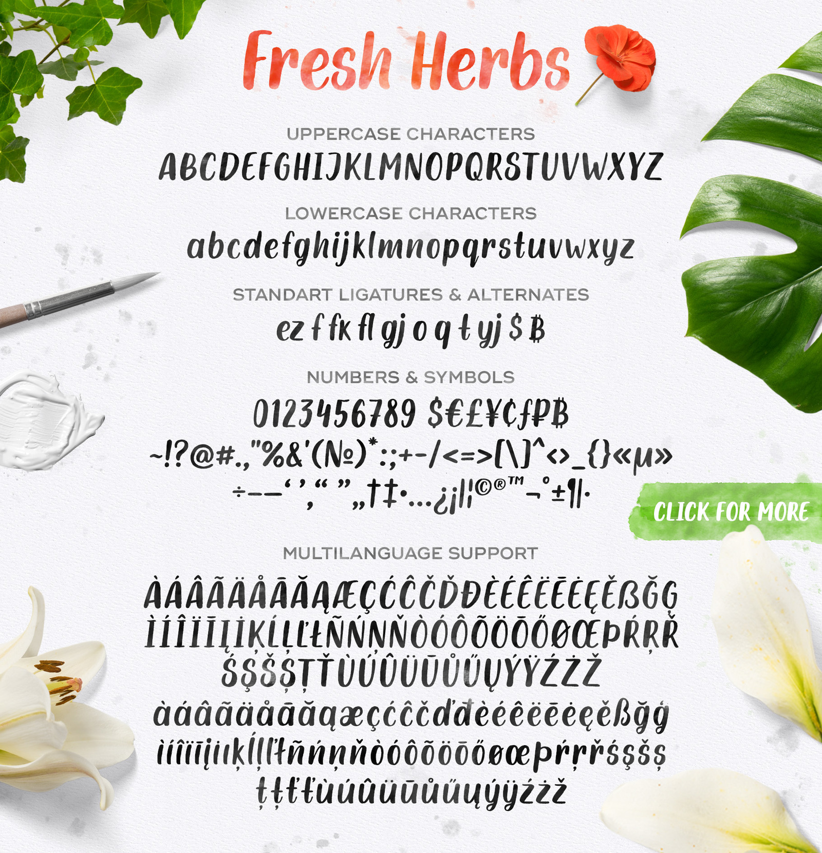 Fresh Herbs font