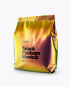 Holographic Snack Package Mockup - Half Side View