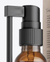 Amber Spray Bottle W/ Kraft Box Mockup Amber Spray Bottle W/ Kraft Box Mockup