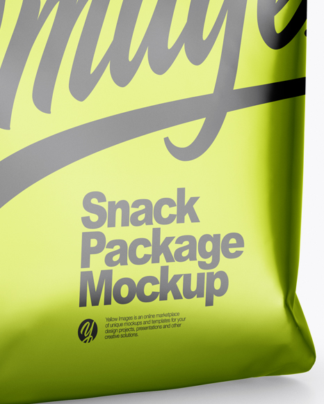 Metallic Snack Package Mockup - Half Side View