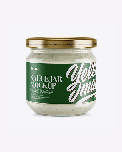 Glass Jar With Ramsons Spread Mockup