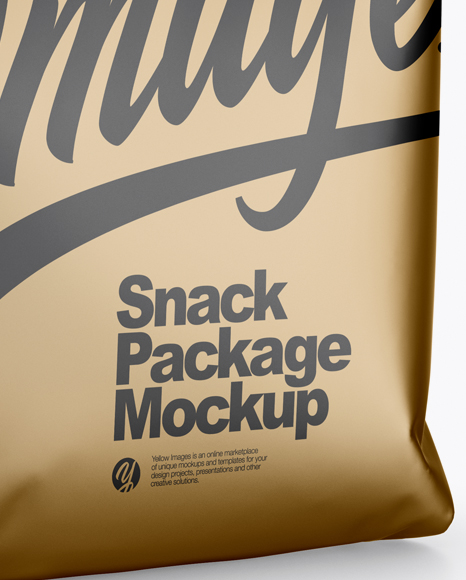 Matte Metallic Snack Package Mockup - Half Side View