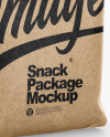 Kraft Snack Package Mockup - Half Side View