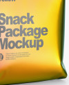 Holographic Snack Package Mockup - Half Side View