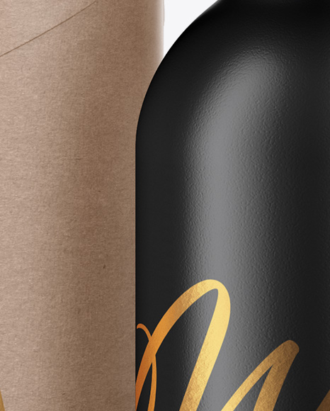 Ceramic Wine Bottle and Tube Mockup