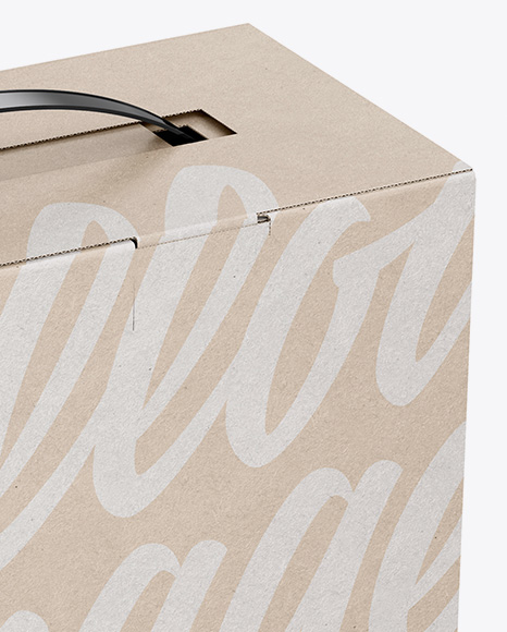 Bag In A Kraft Box With Dispenser Mockup - Half Side View