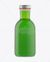 Clear Glass Green Drink Bottle with Paper Label Mockup