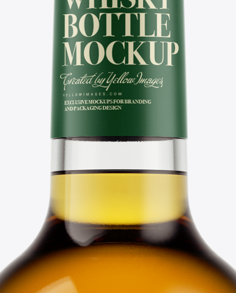 Glass Bottle for Whiskey Mockup - Front View