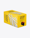 White Paper Wine Box with a Tap Mockup - 25° Angle Front View (High-Angle Shot)