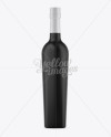 Matte Black Liquor Bottle Mockup - Front View