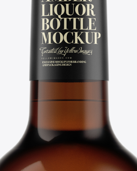 Amber Liquor Bottle Mockup - Front View