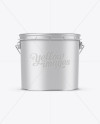 3L Metallic Paint Bucket Mockup - Front View (Eye Level Shot) - Free