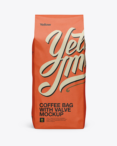 2,5 kg Coffee Bag With Valve Mockup - Front View