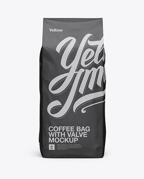 2,5 kg Coffee Bag With Valve Mockup - Front View