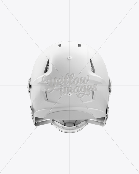 Matte American Football Helmet Mockup - Back View