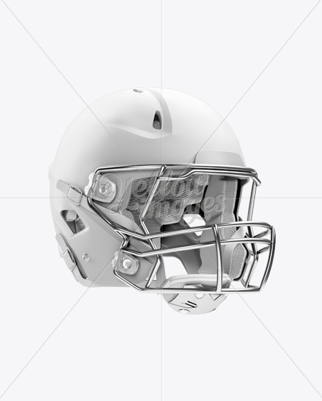 Matte American Football Helmet Mockup - Halfside View