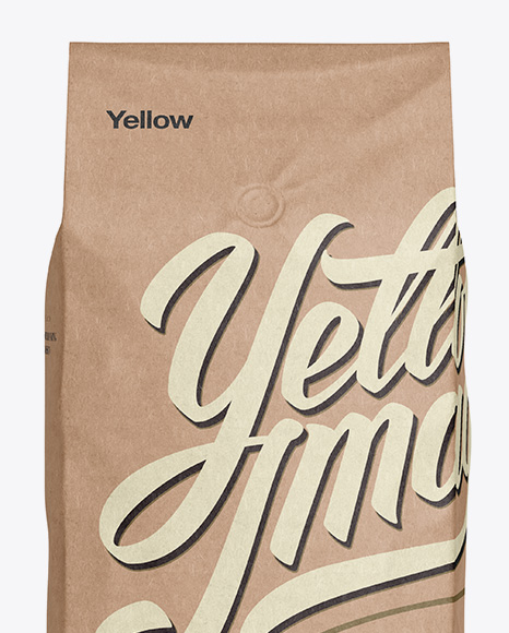 2,5 kg Kraft Coffee Bag With Valve Mockup - Front View