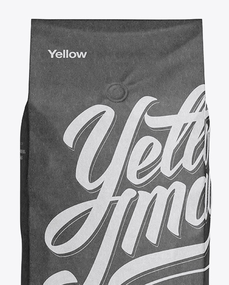 2,5 kg Kraft Coffee Bag With Valve Mockup - Front View