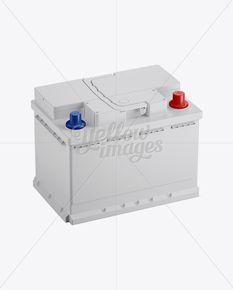 Car Battery Mockup - Halfside View (High-Angle Shot) - Free Download