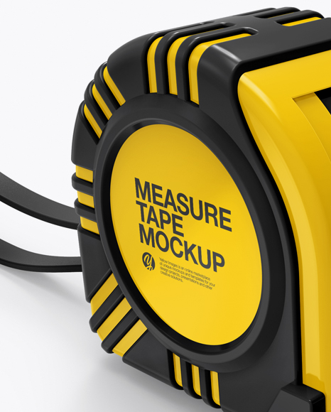 Glossy Measure Tape Mockup - Half Side View - Free Download Images High