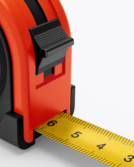 Matte Measure Tape Mockup - Half Side View