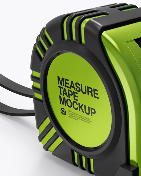 Metallic Measure Tape Mockup - Half Side View