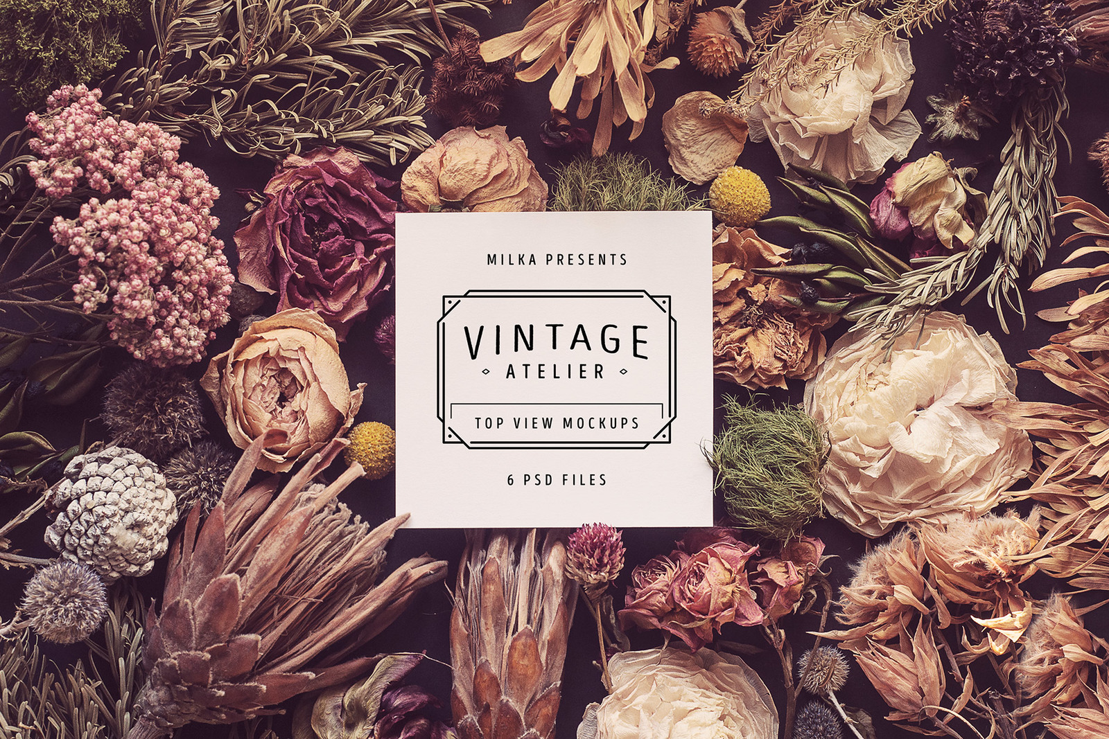 Vintage Atelier Top View Mockups Vintage Atelier Top View Mockups