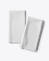 Two Folded Kitchen Towels Mockup - Top View