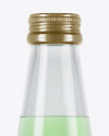 Clear Glass Green Drink Bottle Mockup