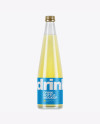 Clear Glass Yellow Drink Bottle Mockup