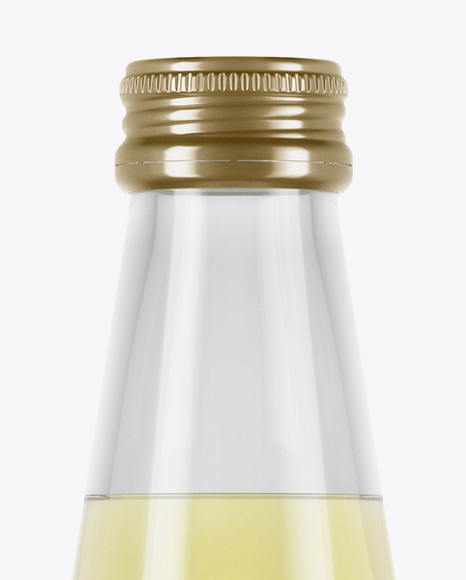 Clear Glass Yellow Drink Bottle Mockup
