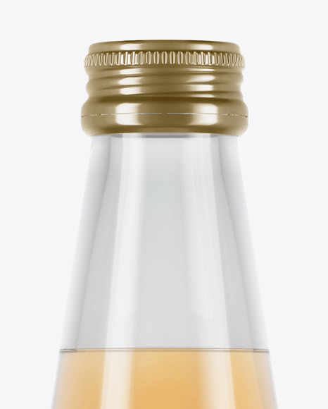 Clear Glass Orange Drink Bottle Mockup