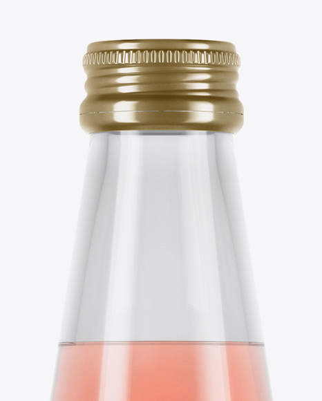 Clear Glass Pink Drink Bottle Mockup