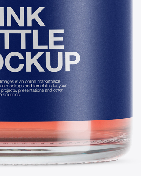 Clear Glass Pink Drink Bottle Mockup