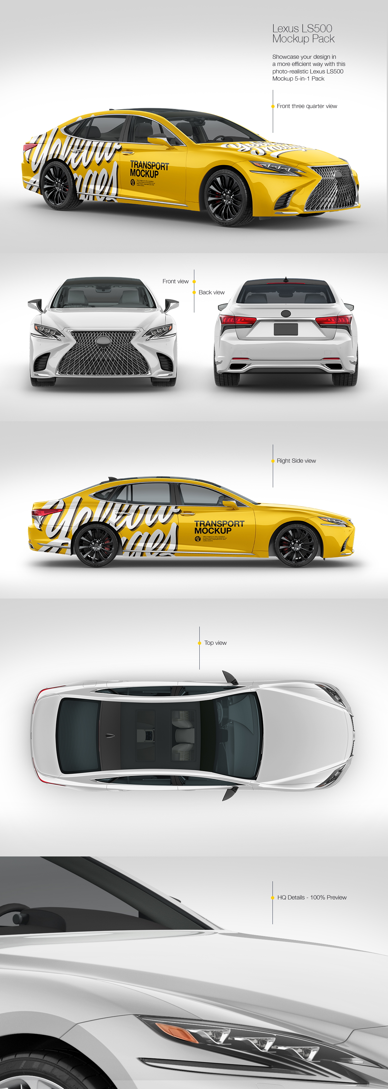 Lexus LS 500 Mockup Pack Lexus LS 500 Mockup Pack