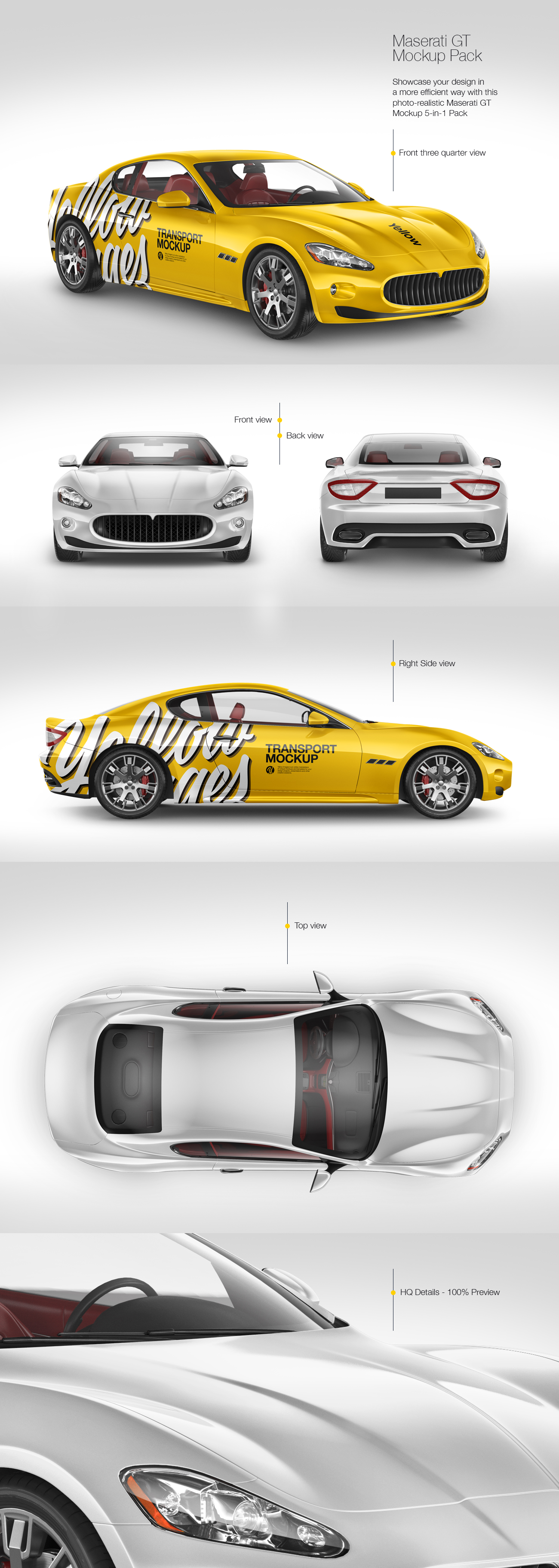 Maserati GT Mockup Pack Maserati GT Mockup Pack