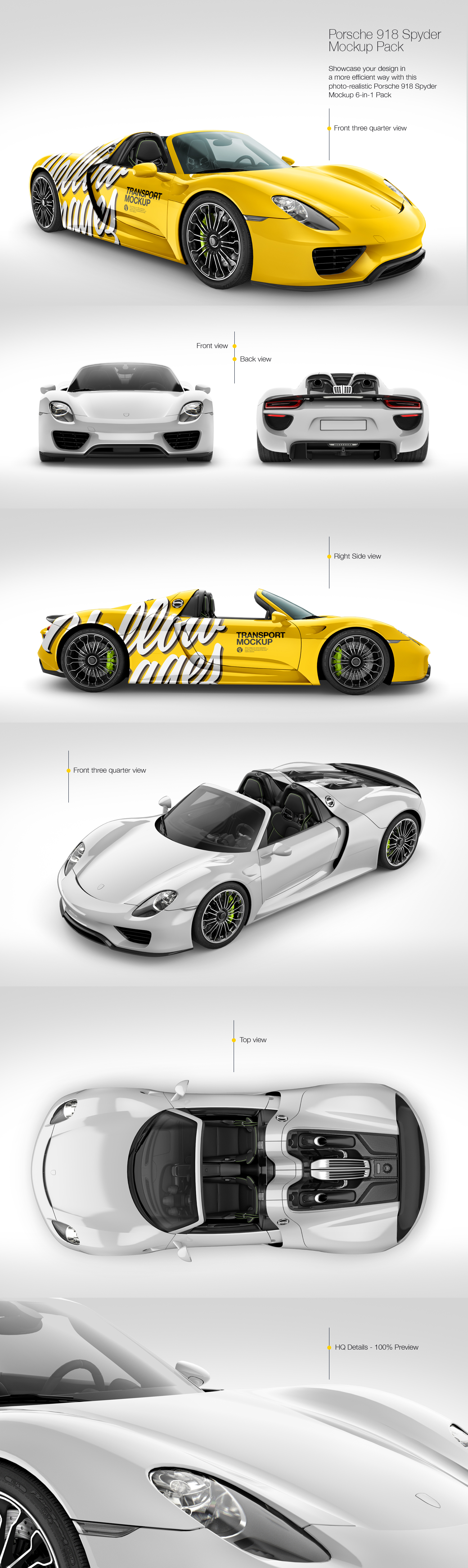 Porsche 918 Spyder Mockup Pack Porsche 918 Spyder Mockup Pack