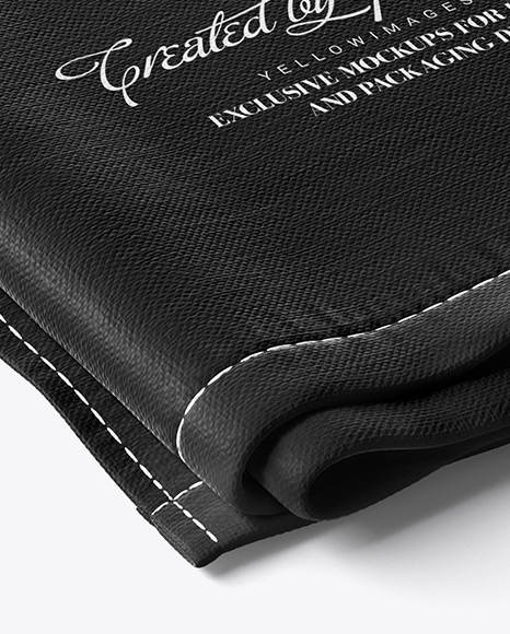 Folded Kitchen Towel Mockup - Half Side View