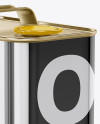 Glossy Oil Tin Can Mockup - Half Side View