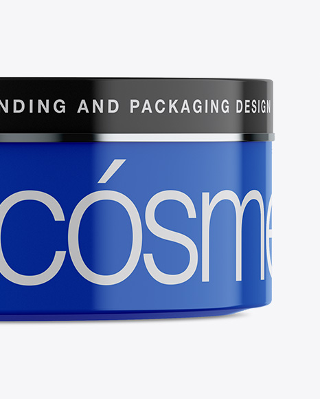 Glossy Cosmetic Jar Mockup - Front View