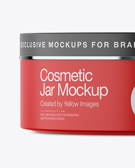 Matte Cosmetic Jar Mockup - Front View