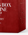 Carton Box With Wine Mockup - Half Side View